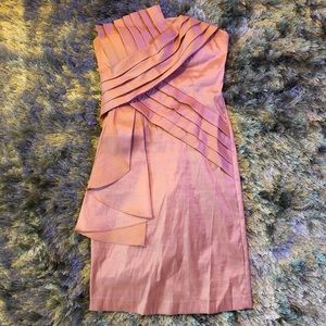 Salmon/Pink Strapless Dress